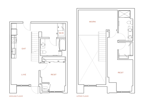 Floor plan for 2 beds, 2 baths, 1248 sqft